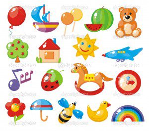 set of colorful children's pictures for kindergarten